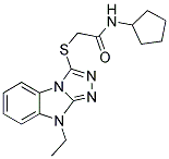 N-CYCLOPENTYL-2-(9-ETHYL-9H-BENZO[4,5]IMIDAZO[2,1-C][1,2,4]TRIAZOL-3-YLSULFANYL)-ACETAMIDE Struktur