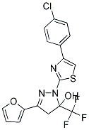 1-[4-(4-CHLOROPHENYL)-1,3-THIAZOL-2-YL]-3-(2-FURYL)-5-(TRIFLUOROMETHYL)-4,5-DIHYDRO-1H-PYRAZOL-5-OL Struktur