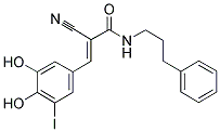 2-CYANO-3-(3,4-DIHYDROXY-5-IODO-PHENYL)-N-(3-PHENYLPROPYL)ACRYLAMIDE Struktur