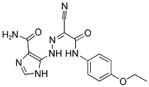 5-((2Z)-2-{1-CYANO-2-[(4-ETHOXYPHENYL)AMINO]-2-OXOETHYLIDENE}HYDRAZINO)-1H-IMIDAZOLE-4-CARBOXAMIDE Struktur