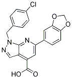 6-(1,3-BENZODIOXOL-5-YL)-1-(4-CHLOROBENZYL)-1H-PYRAZOLO[3,4-B]PYRIDINE-4-CARBOXYLIC ACID Struktur