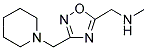 N-METHYL-1-[3-(PIPERIDIN-1-YLMETHYL)-1,2,4-OXADIAZOL-5-YL]METHANAMINE Struktur