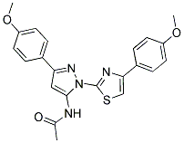 N-{3-(4-METHOXYPHENYL)-1-[4-(4-METHOXYPHENYL)-1,3-THIAZOL-2-YL]-1H-PYRAZOL-5-YL}ACETAMIDE Struktur