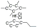 (PENTAMETHYLCYCLOPENTADIENYL)(N-PROPYLCYCLOPENTADIENYL)HAFNIUM DICHLORIDE Struktur