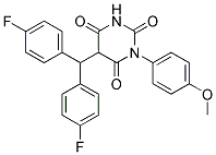 5-[BIS(4-FLUOROPHENYL)METHYL]-1-(4-METHOXYPHENYL)PYRIMIDINE-2,4,6(1H,3H,5H)-TRIONE Struktur