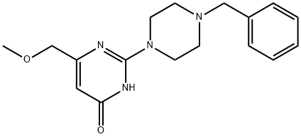 2-(4-BENZYLPIPERAZIN-1-YL)-6-(METHOXYMETHYL)PYRIMIDIN-4(3H)-ONE Struktur