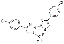 4-(4-CHLOROPHENYL)-2-[3-(4-CHLOROPHENYL)-5-(TRIFLUOROMETHYL)-1H-PYRAZOL-1-YL]-1,3-THIAZOLE Struktur