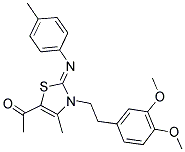 (Z)-1-(3-(3,4-DIMETHOXYPHENETHYL)-4-METHYL-2-(P-TOLYLIMINO)-2,3-DIHYDROTHIAZOL-5-YL)ETHANONE Struktur