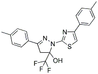 3-(4-METHYLPHENYL)-1-[4-(4-METHYLPHENYL)-1,3-THIAZOL-2-YL]-5-(TRIFLUOROMETHYL)-4,5-DIHYDRO-1H-PYRAZOL-5-OL Struktur