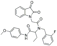 2-(2-(2,3-DIOXOINDOLIN-1-YL)-N-(2-FLUOROBENZYL)ACETAMIDO)-N-(4-METHOXYPHENYL)BUTANAMIDE Struktur