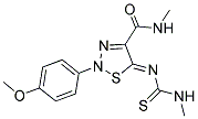 (5Z)-2-(4-METHOXYPHENYL)-N-METHYL-5-{[(METHYLAMINO)CARBONOTHIOYL]IMINO}-2,5-DIHYDRO-1,2,3-THIADIAZOLE-4-CARBOXAMIDE Struktur