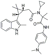 2-(N-CYCLOPROPYL-2-((1R,3S)-2,2-DIMETHYL-3-(2-METHYL-1H-INDOL-3-YL)CYCLOPROPYL)ACETAMIDO)-N-(4-(DIMETHYLAMINO)PHENYL)-2-METHYLPROPANAMIDE Struktur