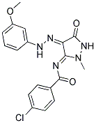 4-CHLORO-N-{(3Z,4E)-4-[(3-METHOXYPHENYL)HYDRAZONO]-2-METHYL-5-OXOPYRAZOLIDIN-3-YLIDENE}BENZAMIDE Struktur