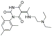 (Z)-5-(1-(2-(DIETHYLAMINO)ETHYLAMINO)ETHYLIDENE)-1-MESITYLPYRIMIDINE-2,4,6(1H,3H,5H)-TRIONE Struktur