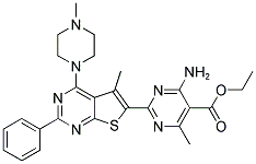 ETHYL 4-AMINO-6-METHYL-2-(5-METHYL-4-(4-METHYLPIPERAZIN-1-YL)-2-PHENYLTHIENO[2,3-D]PYRIMIDIN-6-YL)PYRIMIDINE-5-CARBOXYLATE Struktur