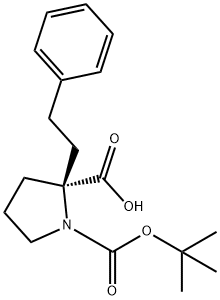 BOC-(R)-ALPHA-PHENETHYL-L-PROLINE Struktur