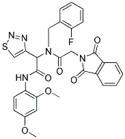 N-(2,4-DIMETHOXYPHENYL)-2-(2-(1,3-DIOXOISOINDOLIN-2-YL)-N-(2-FLUOROBENZYL)ACETAMIDO)-2-(1,2,3-THIADIAZOL-4-YL)ACETAMIDE Struktur