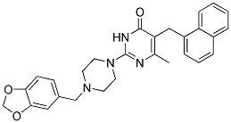 2-[4-(1,3-BENZODIOXOL-5-YLMETHYL)-1-PIPERAZINYL]-6-METHYL-5-(1-NAPHTHYLMETHYL)-4(3H)-PYRIMIDINONE Struktur