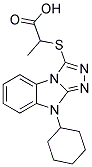 2-(9-CYCLOHEXYL-9H-BENZO[4,5]IMIDAZO[2,1-C][1,2,4]TRIAZOL-3-YLSULFANYL)-PROPIONIC ACID Struktur