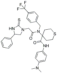 N-(4-(DIMETHYLAMINO)PHENYL)-4-(2-(4-PHENYL-2-THIOXOIMIDAZOLIDIN-1-YL)-N-(4-(TRIFLUOROMETHYL)BENZYL)ACETAMIDO)-TETRAHYDRO-2H-THIOPYRAN-4-CARBOXAMIDE Struktur