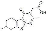 (2,7-DIMETHYL-4-OXO-5,6,7,8-TETRAHYDRO[1]BENZOTHIENO[2,3-D]PYRIMIDIN-3(4H)-YL)ACETIC ACID Struktur