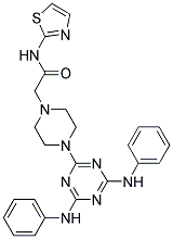 2-(4-(4,6-BIS(PHENYLAMINO)-1,3,5-TRIAZIN-2-YL)PIPERAZIN-1-YL)-N-(THIAZOL-2-YL)ACETAMIDE Struktur