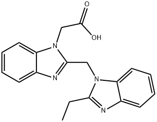 [2-(2-ETHYL-BENZOIMIDAZOL-1-YLMETHYL)-BENZOIMIDAZOL-1-YL]-ACETIC ACID Struktur