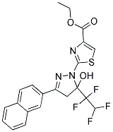 ETHYL 2-[5-HYDROXY-3-(2-NAPHTHYL)-5-(1,1,2,2-TETRAFLUOROETHYL)-4,5-DIHYDRO-1H-PYRAZOL-1-YL]-1,3-THIAZOLE-4-CARBOXYLATE Struktur