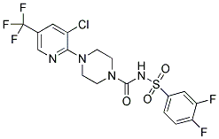 4-[3-CHLORO-5-(TRIFLUOROMETHYL)PYRIDIN-2-YL]-N-[(3,4-DIFLUOROPHENYL)SULFONYL]PIPERAZINE-1-CARBOXAMIDE Struktur