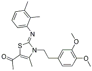 (Z)-1-(3-(3,4-DIMETHOXYPHENETHYL)-2-(2,3-DIMETHYLPHENYLIMINO)-4-METHYL-2,3-DIHYDROTHIAZOL-5-YL)ETHANONE Struktur