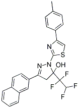 1-[4-(4-METHYLPHENYL)-1,3-THIAZOL-2-YL]-3-(2-NAPHTHYL)-5-(1,1,2,2-TETRAFLUOROETHYL)-4,5-DIHYDRO-1H-PYRAZOL-5-OL Struktur