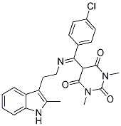 5-((4-CHLOROPHENYL){[2-(2-METHYL-1H-INDOL-3-YL)ETHYL]IMINO}METHYL)-1,3-DIMETHYL-2,4,6(1H,3H,5H)-PYRIMIDINETRIONE Struktur