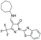 (4Z)-2-(1,3-BENZOTHIAZOL-2-YL)-4-[(CYCLOHEPTYLAMINO)METHYLENE]-5-(TRIFLUOROMETHYL)-2,4-DIHYDRO-3H-PYRAZOL-3-ONE Struktur