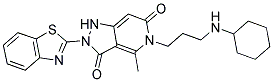 2-(BENZO[D]THIAZOL-2-YL)-5-(3-(CYCLOHEXYLAMINO)PROPYL)-4-METHYL-1,2-DIHYDRO-5H-PYRAZOLO[4,3-C]PYRIDINE-3,6-DIONE Struktur