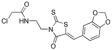 N-[2-[(5Z)-5-(1,3-BENZODIOXOL-5-YLMETHYLENE)-4-OXO-2-THIOXO-1,3-THIAZOLIDIN-3-YL]ETHYL]-2-CHLOROACETAMIDE Struktur