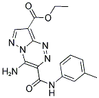 ETHYL 4-AMINO-3-{[(3-METHYLPHENYL)AMINO]CARBONYL}PYRAZOLO[5,1-C][1,2,4]TRIAZINE-8-CARBOXYLATE Struktur