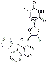 5-O-TRITYL-3'-DEOXY-3'-FLUOROTHYMIDINE Struktur