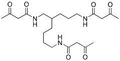 3-OXO-N-[8-(3-OXOBUTANOYLAMINO)-4-[(3-OXOBUTANOYLAMINO)METHYL]OCTYL] ACETOACETAMIDE Struktur