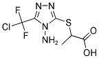 2-((4-AMINO-5-[CHLORO(DIFLUORO)METHYL]-4H-1,2,4-TRIAZOL-3-YL)SULFANYL)PROPANOIC ACID Struktur