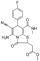 METHYL {5-AMINO-6-CYANO-7-(4-FLUOROPHENYL)-8-[(METHYLAMINO)CARBONYL]-3-OXO-2,3-DIHYDRO-7H-[1,3]THIAZOLO[3,2-A]PYRIDIN-2-YL}ACETATE Struktur