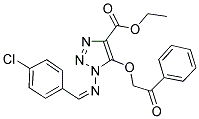 ETHYL 1-{[(1Z)-(4-CHLOROPHENYL)METHYLENE]AMINO}-5-(2-OXO-2-PHENYLETHOXY)-1H-1,2,3-TRIAZOLE-4-CARBOXYLATE Struktur