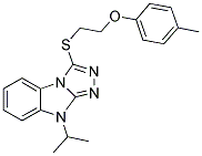 9-ISOPROPYL-3-(2-P-TOLYLOXY-ETHYLSULFANYL)-9H-BENZO[4,5]IMIDAZO[2,1-C][1,2,4]TRIAZOLE Struktur