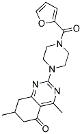 2-[4-(2-FUROYL)PIPERAZIN-1-YL]-4,7-DIMETHYL-7,8-DIHYDROQUINAZOLIN-5(6H)-ONE Struktur