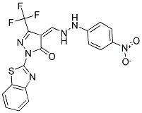 (4Z)-2-(1,3-BENZOTHIAZOL-2-YL)-4-{[2-(4-NITROPHENYL)HYDRAZINO]METHYLENE}-5-(TRIFLUOROMETHYL)-2,4-DIHYDRO-3H-PYRAZOL-3-ONE Struktur