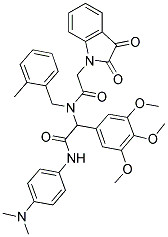 N-(4-(DIMETHYLAMINO)PHENYL)-2-(2-(2,3-DIOXOINDOLIN-1-YL)-N-(2-METHYLBENZYL)ACETAMIDO)-2-(3,4,5-TRIMETHOXYPHENYL)ACETAMIDE Struktur