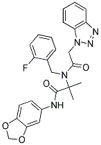 N-(1,3-BENZODIOXOL-5-YL)-2-[[2-(1H-1,2,3-BENZOTRIAZOL-1-YL)ACETYL](2-FLUOROBENZYL)AMINO]-2-METHYLPROPANAMIDE Struktur