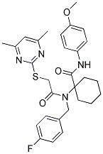 1-(2-(4,6-DIMETHYLPYRIMIDIN-2-YLTHIO)-N-(4-FLUOROBENZYL)ACETAMIDO)-N-(4-METHOXYPHENYL)CYCLOHEXANECARBOXAMIDE Struktur