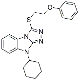 9-CYCLOHEXYL-3-(2-PHENOXY-ETHYLSULFANYL)-9H-BENZO[4,5]IMIDAZO[2,1-C][1,2,4]TRIAZOLE Struktur