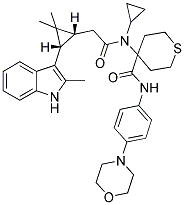 4-(N-CYCLOPROPYL-2-((1R,3S)-2,2-DIMETHYL-3-(2-METHYL-1H-INDOL-3-YL)CYCLOPROPYL)ACETAMIDO)-N-(4-MORPHOLINOPHENYL)-TETRAHYDRO-2H-THIOPYRAN-4-CARBOXAMIDE Struktur