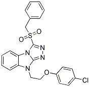 9-[2-(4-CHLORO-PHENOXY)-ETHYL]-3-PHENYLMETHANESULFONYL-9H-BENZO[4,5]IMIDAZO[2,1-C][1,2,4]TRIAZOLE Struktur